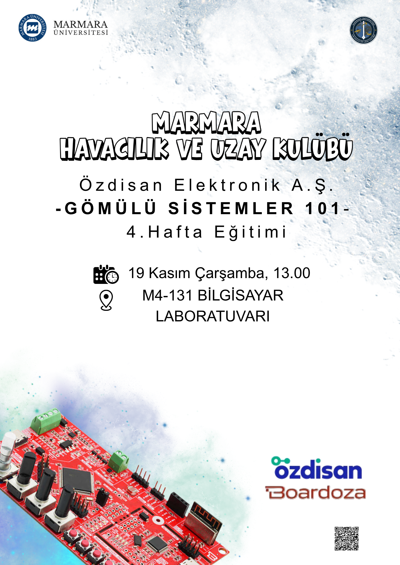 -Özdisan Elektronik A.Ş. Gömülü Sistemler 101 Eğitimi 4. Hafta
Recep Tayyip Erdoğan Külliyesi Maltepe Yerleşkesi - Derslik/Amfi/Laboratuvar/Diğer7 M4-131(M4 Binası Bilgisayar Laboratuvarı) - 19.11.2025 13:00:16:00