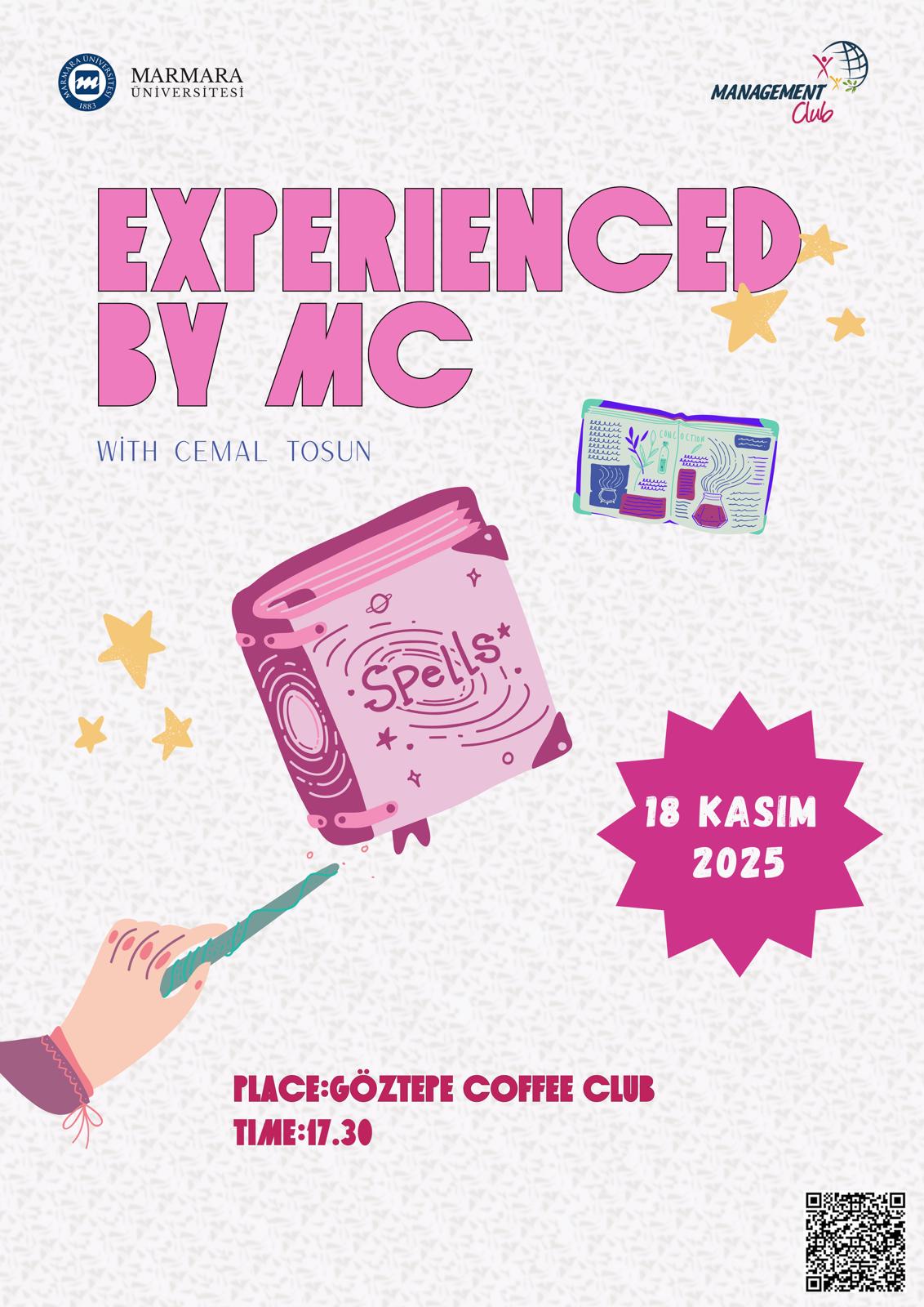 -Experienced by MC - Kitap Tahlili Etkinliği
Üniversite Dışı - Göztepe Coffee Club - 18.11.2025 17:30:20:00