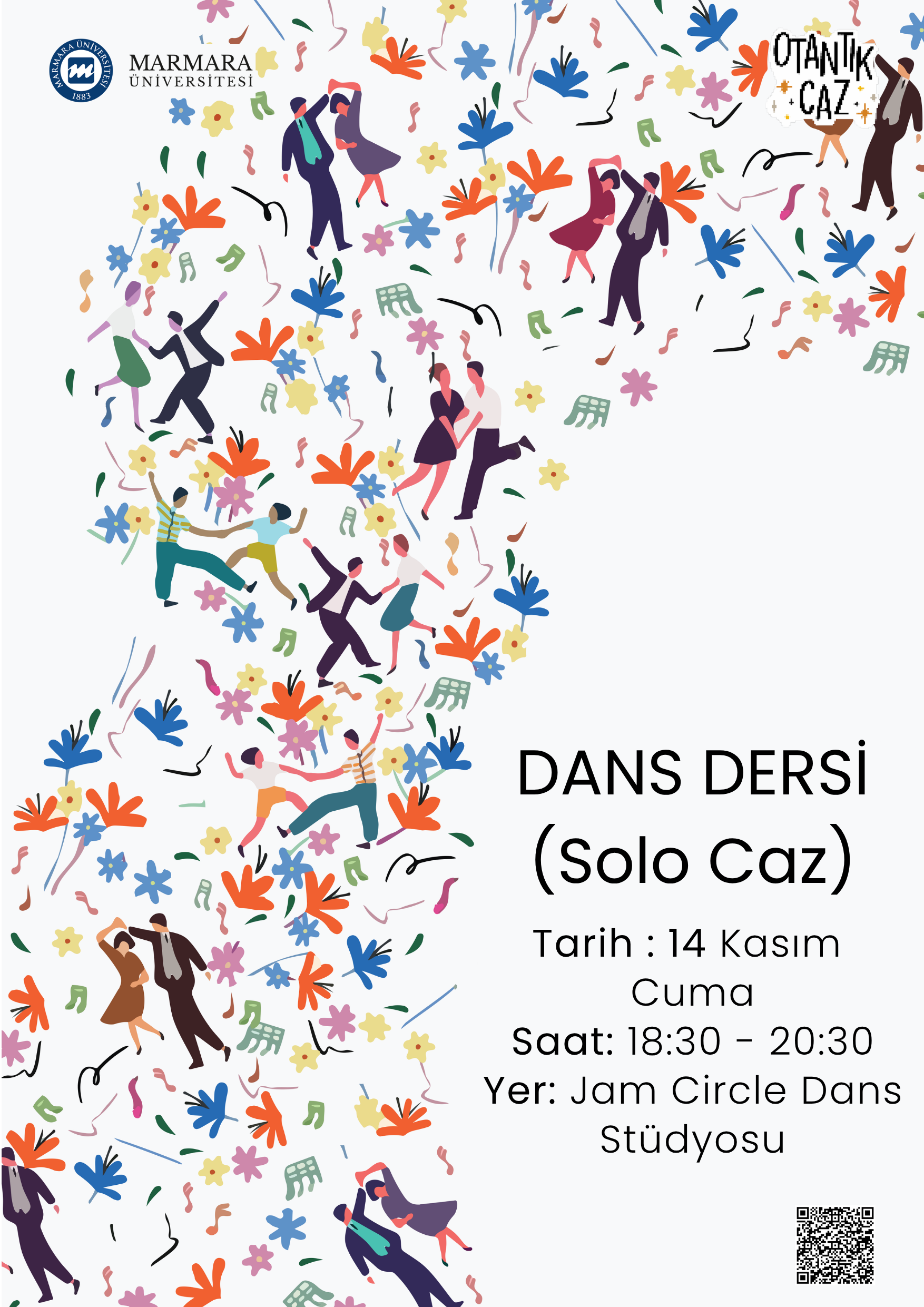 -Swing Solo Caz Dersleri
Üniversite Dışı - Jam Circle Kadıköy Dans Stüdyosu - 14.11.2025 18:30:20:30