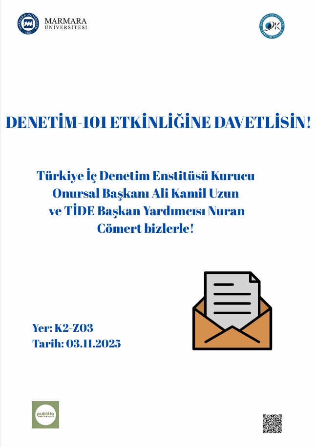 -Denetim Nedir, Denetim-101 
 Recep Tayyip Erdoğan Külliyesi Maltepe Yerleşkesi - Derslik/Amfi/Laboratuvar/Diğer7 K2 binası Z03 dersliği - 03.11.2025 10:00:12:00