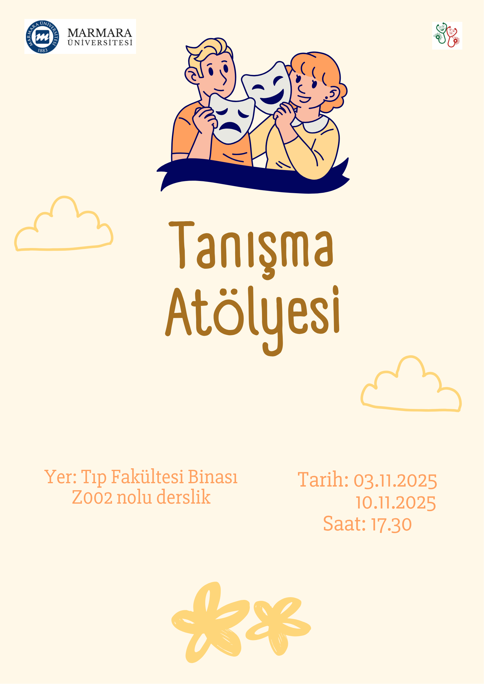 -Tanışma Atölyesi
Recep Tayyip Erdoğan Külliyesi Sağlık Yerleşkesi - Diğer/Derslik/Laboratuvar Tıp fakültesi binası, Z002 nolu oda - 10.11.2025 17:30:20:00