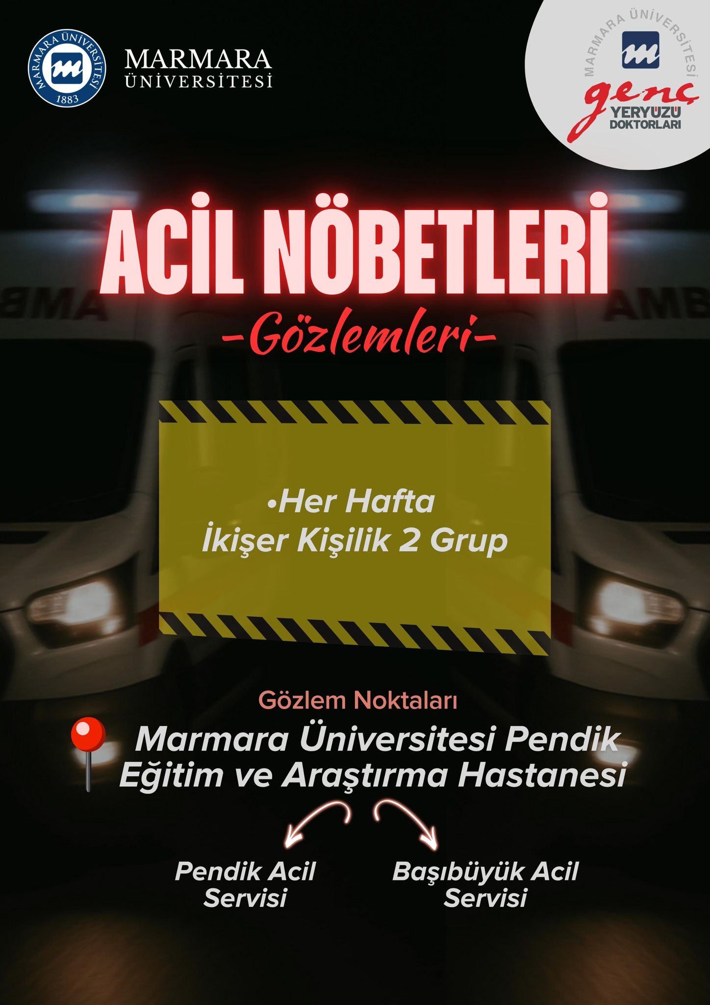 -Acil Nöbetleri Gözlemleri
Üniversite Dışı - Prof. Dr. Asaf Ataseven hastanesi - 13.11.2025 09:00:18:00