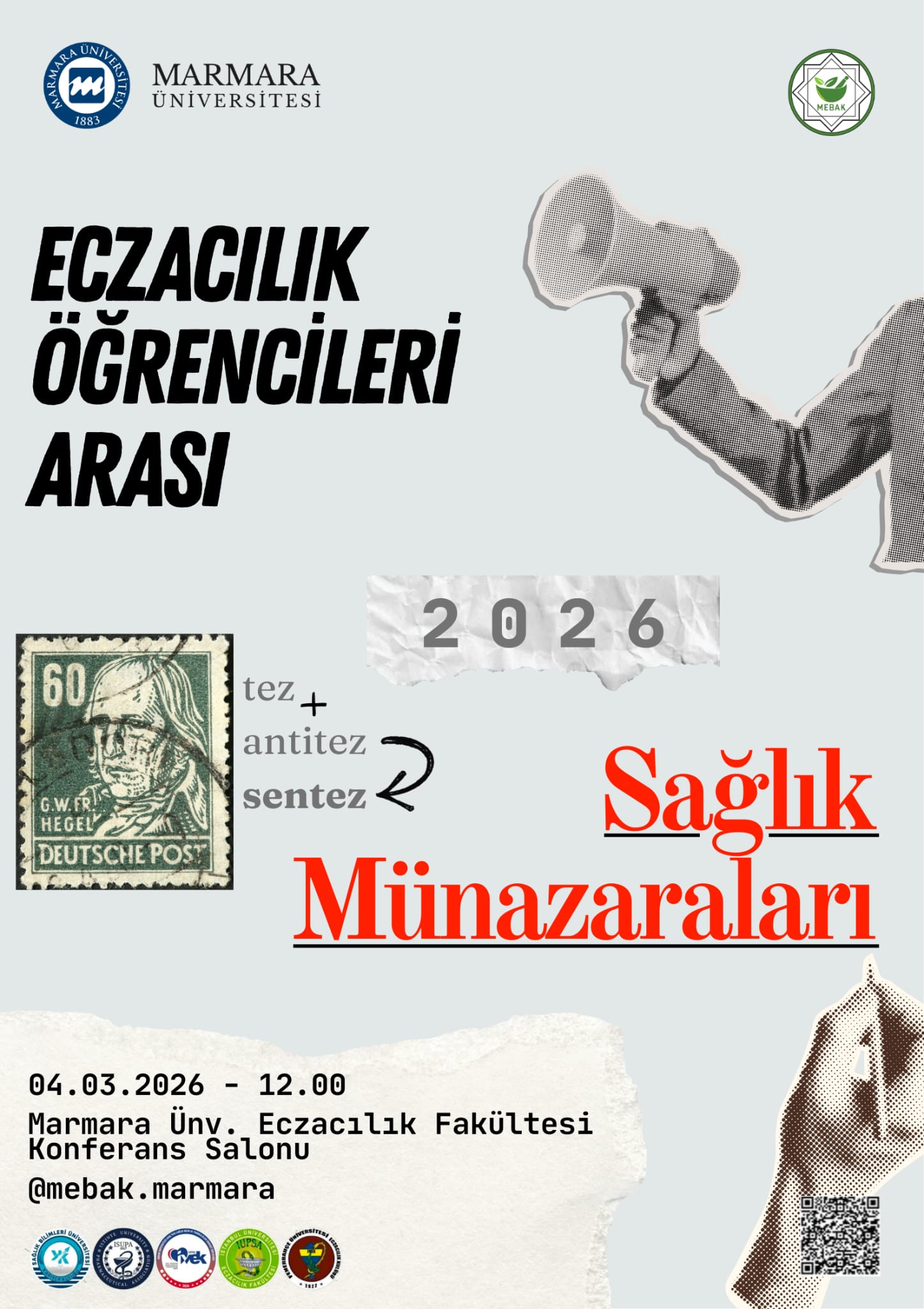 -Sağlık Münazaraları
Recep Tayyip Erdoğan Külliyesi Sağlık Yerleşkesi - Eczacılık Fakültesi Konferans Salonu - 04.03.2026 12:00:16:00