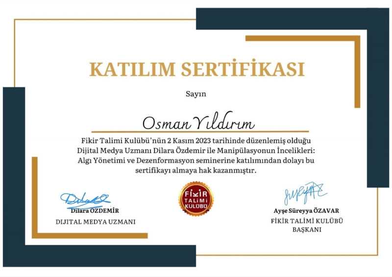 Fikir Talimi Kulübü -Manipülasyonun İncelikleri: Algı Yönetimi ve Dezenformasyon Fikir Talimi Kulübü